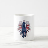 愛国心あふれる馬 ビンテージ花火 ベクター デザイン コーヒーマグカップ (中央)