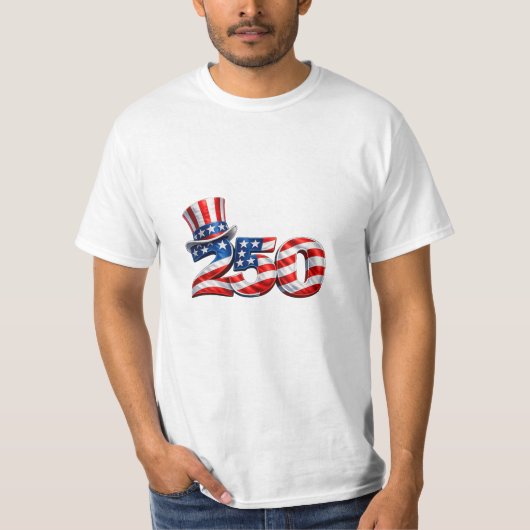 愛国心あふれる250 Uncle Sam ハットTシャツ Tシャツ (正面)
