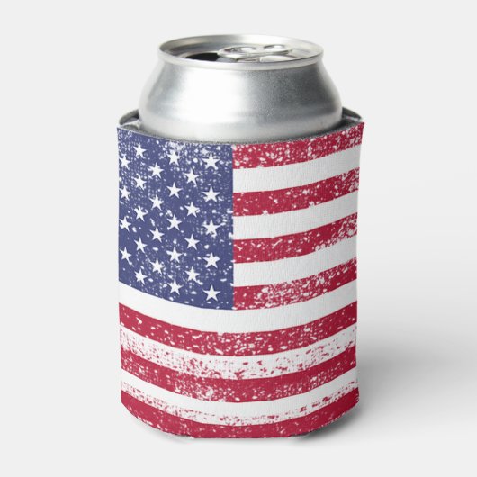 愛国心あふれる7月4日のアメリカ国旗 缶クーラー (缶正面)