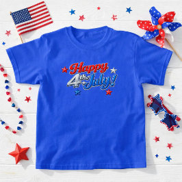 愛国心あふれる 赤 白 青 7月4日  Tシャツ