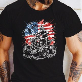 愛国心あふれるATVクワッドライダー Tシャツ