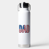 愛国心あふれるDADベクターTシャツデザイン_1 ウォーターボトル (正面)