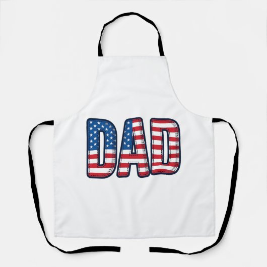 愛国心あふれるDADベクターTシャツデザイン_1 エプロン (正面)