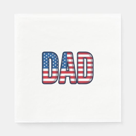 愛国心あふれるDADベクターTシャツデザイン_1 スタンダードランチョンナプキン (正面)