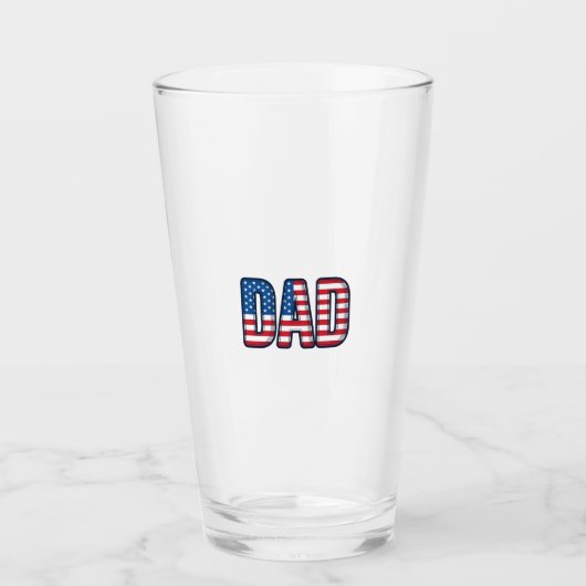 愛国心あふれるDADベクターTシャツデザイン_1 タンブラーグラス (正面)