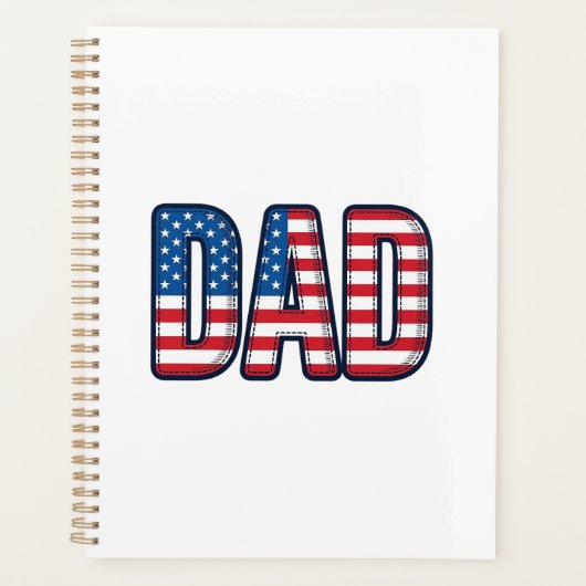愛国心あふれるDADベクターTシャツデザイン_1 プランナー手帳 (正面)
