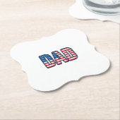 愛国心あふれるDADベクターTシャツデザイン_1 ペーパーコースター (アングル)
