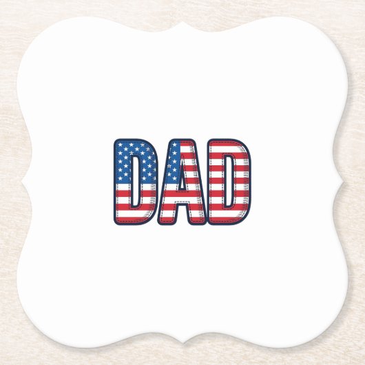 愛国心あふれるDADベクターTシャツデザイン_1 ペーパーコースター (正面)