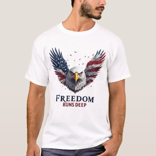 愛国心あふれるUSAプライドデカール Tシャツ (正面)