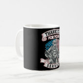 愛国心ありがとうご奉仕退役軍人日 コーヒーマグカップ (正面左)