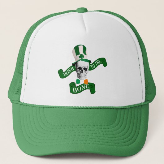 愛国心おもしろいの骨格聖パトリックの日 キャップ (正面)