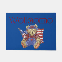 愛国心が強いくま ドアマット