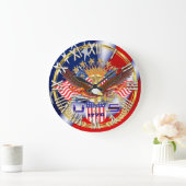 愛国心が強いまたは退役軍人の一突き1の眺めの芸術家のコメント ラージ壁時計 (ホーム)
