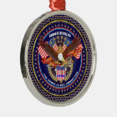 愛国心が強いまたは退役軍人の意見の芸術家のコメント メタルオーナメント (右)