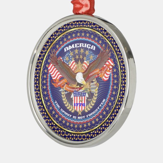 愛国心が強いまたは退役軍人の意見の芸術家のコメント メタルオーナメント (左)