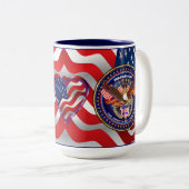 愛国心が強いまたは退役軍人3のロゴ ツートーンマグカップ (正面右)