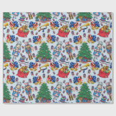 愛国心が強いアメリカのくるみ割りの青パターン ラッピングペーパー (フラット)