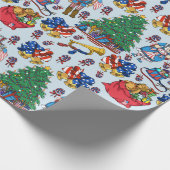 愛国心が強いアメリカのくるみ割りの青パターン ラッピングペーパー (角)