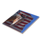 愛国心が強いアメリカのクォーター馬および旗- タイル (側面)