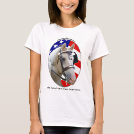 愛国心が強いアメリカのクリーム色のばん馬 Tシャツ