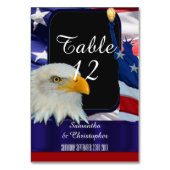 愛国心が強いアメリカのワシおよび旗 テーブルナンバー (裏面)