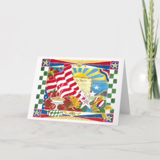 愛国心が強いアメリカの挨拶米国憲法等 カード (正面)