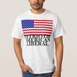 愛国心が強いアメリカの自由主義者 Tシャツ