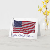 愛国心が強いアメリカ人は健康なカードを得ます カード (黄色い花)