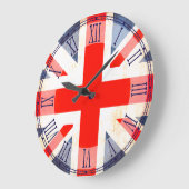愛国心が強いイギリスの旗のローマ数字の柱時計 ラージ壁時計 (傾斜)