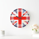 愛国心が強いイギリスの旗のローマ数字の柱時計 ラージ壁時計 (ホーム)