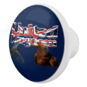 愛国心が強いイギリスの旗、イヌワシおよびワタリガラス セラミックノブ (右)