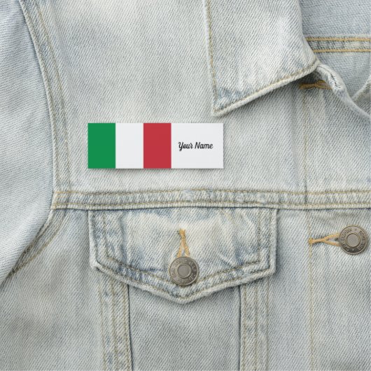 愛国心が強いイタリアの旗のイタリア語 名札 (インサイチュ)