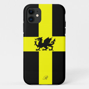 愛国心が強いウェールズのドラゴンの黄色の黒のiPhone 5の場合 iPhone 11 ケース