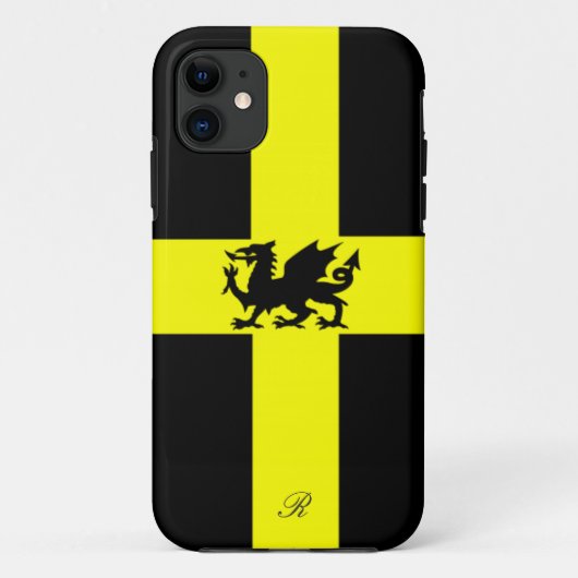 愛国心が強いウェールズのドラゴンの黄色の黒のiPhone 5の場合 Case-Mate iPhoneケース (裏面)
