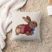 愛国心が強いウサギの装飾用クッション クッション (ブランケット)