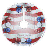 愛国心が強いオーナメントのクリスマスツリーのスカート ブラッシュドポリエステルツリースカート (正面)