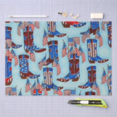 愛国心が強いカウボーイの男の子はティッシュペーパーを追い出します 薄葉紙 (クラフト)