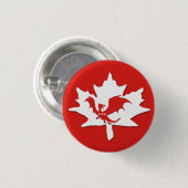 愛国心が強いカナダのドラゴンの赤 缶バッジ (正面&裏面)