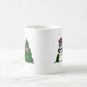 愛国心が強いクリスマスの雪だるまのコーヒー・マグ コーヒーマグカップ (中央)