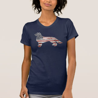 愛国心が強いゴールデン・リトリーバー、米国旗 Tシャツ