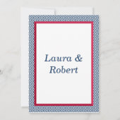 愛国心が強いシェブロンのボーダー結婚式招待状 招待状 (裏面)