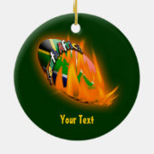 愛国心が強いスプリングボックの緑及び金ゴールドサポータギフト セラミックオーナメント (裏面)