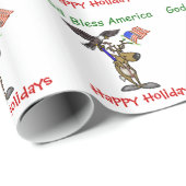 愛国心が強いトナカイのクリスマスの包装紙 ラッピングペーパー (ロールコーナー)