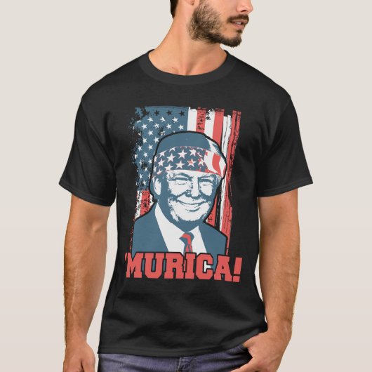 愛国心が強いドナルド・トランプMurica大統領 Tシャツ (正面)