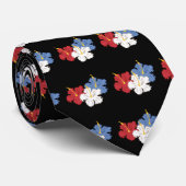 愛国心が強いハイビスカスのタイ ネクタイ (ロール)