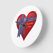 愛国心が強いハートのグラフィック ラウンド壁時計 (傾斜)