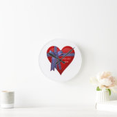 愛国心が強いハートのグラフィック ラウンド壁時計 (ホーム)