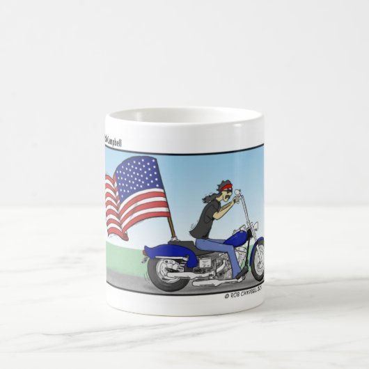 愛国心が強いバイクもしくは自転車に乗る人のマグ コーヒーマグカップ (中央)