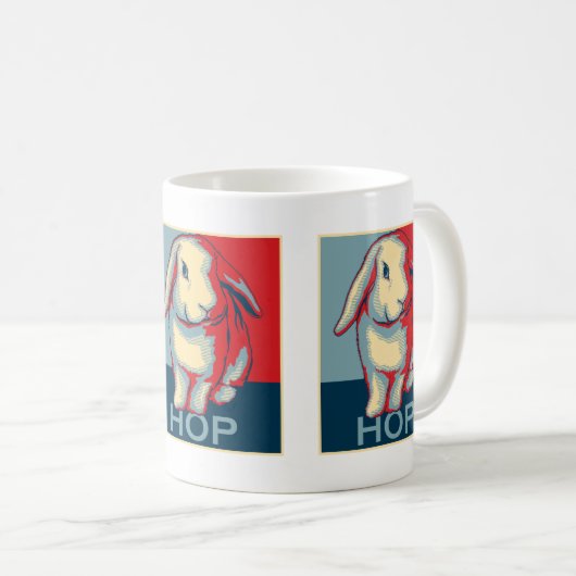 愛国心が強いバニー11ozのマグ コーヒーマグカップ (正面右)