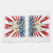 愛国心が強いパグ キッチンタオル (横)